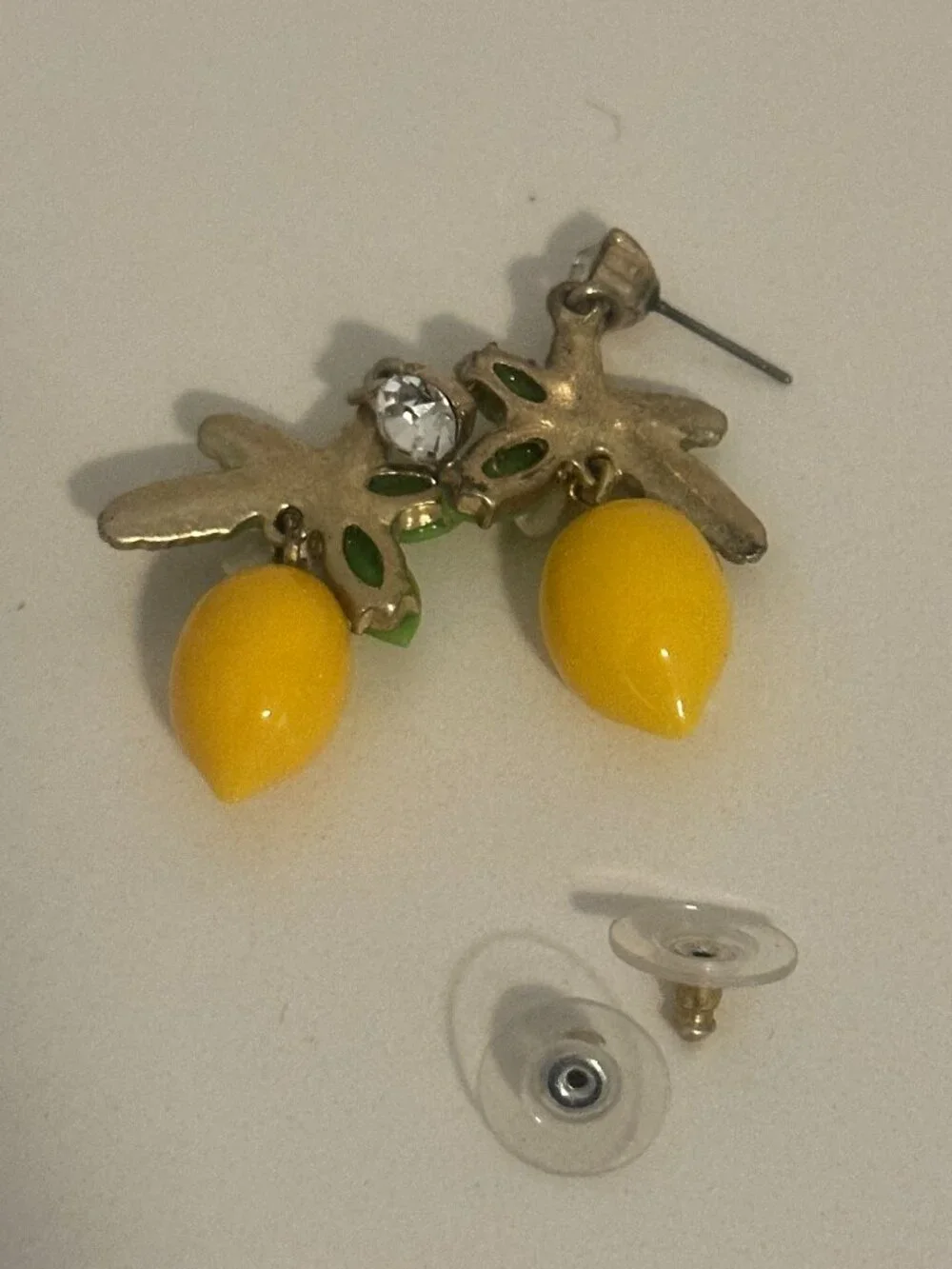 J.Crew Lemon Floral Drop Earrings Yellow White Green